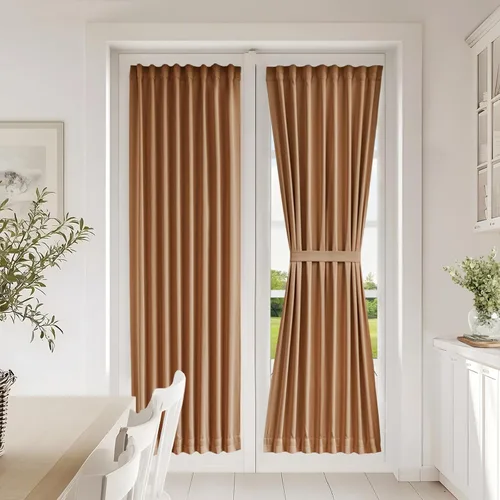 Vista 75 de Vatge Cortinas laterales autoadhesivas para puertas de cristal, sin taladro, extraíble, panel de filtrado de luz, 1 panel, 12 pulgadas de ancho x 60