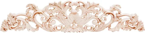 Vista 9 de Apliques de madera tallada larga sin pintar, apliques de madera y onlays para muebles (01, 20x11cm/7.87x4.33inch)