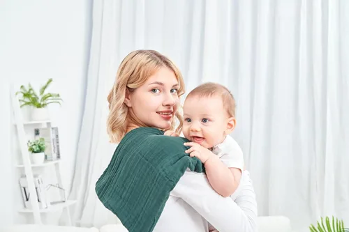 Vista 8 de CottCare Mantas envolventes de muselina para bebés para niños y niñas, paquete de 4 unidades, transpirables y agradables al tacto, mantas Verde