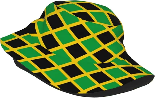 Vista 7 de Sombrero de pescador con bandera de Jamaica para hombre y mujer, sombrero de sol de verano, gorra de pescador abstracta para viajes al aire libre