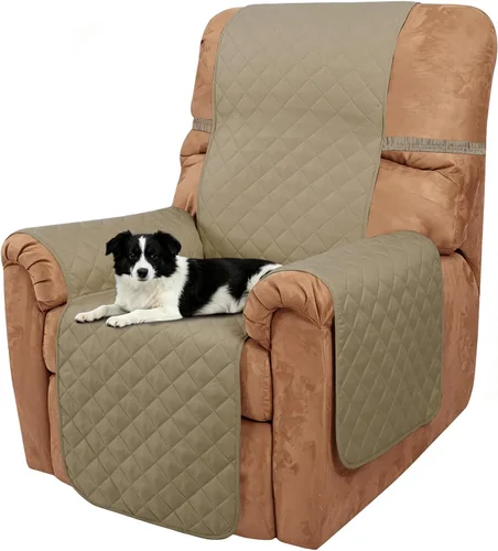 Vista 43 de Fundas para Silla Reclinable Reversibles Funda de Sofá para Mascotas Protector de Muebles Lazy Boy (Silla 23'', Beige/Beige)