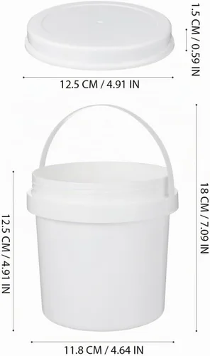 Vista 2 de Cubo de almacenamiento de cubo de plástico blanco 3pcs 1L