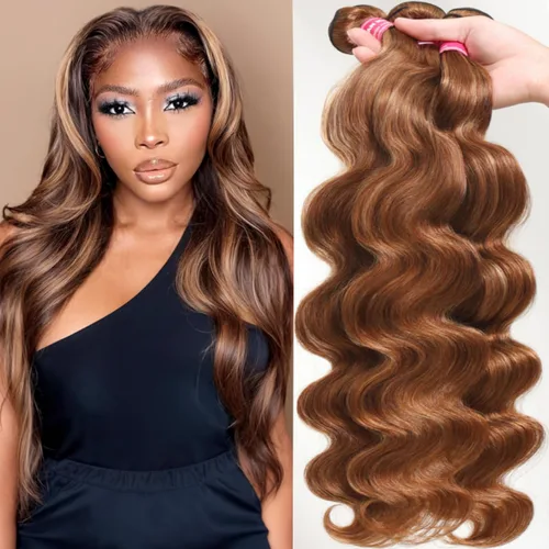 Vista 34 de UNICE - 3 extensiones de cabello humano ondulado marrón castaño ombre, brasileño, remy, 8, 10, 10 pulgadas, extensiones de cabello humano ondulado
