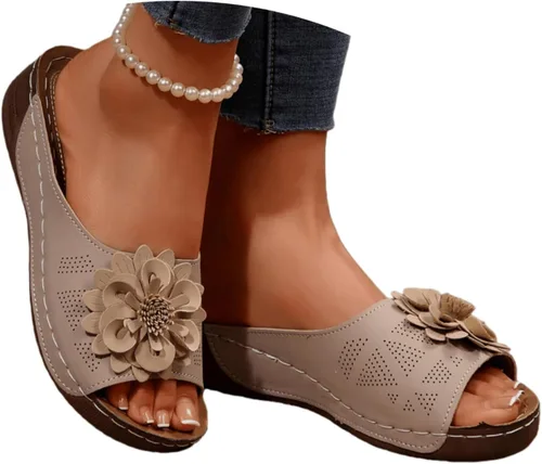 Vista 9 de Sandalias ortopédicas para mujer, con soporte de arco, sandalias de verano elegantes, pantuflas ortopédicas, cómodas, zapatos para caminar