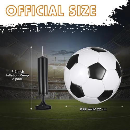 Vista 2 de Seenelling Balón de fútbol a granel con operación de bomba, tamaño 5 para deportes exteriores, bola cosida a máquina, suministros de donación