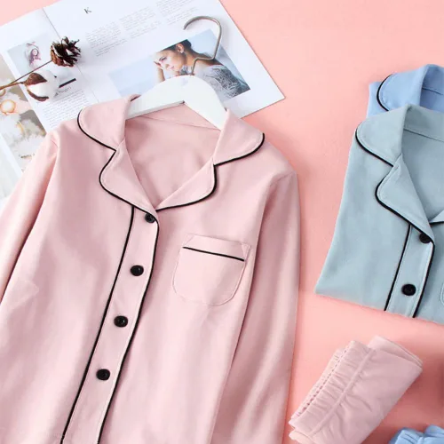 Vista 3 de Mallimoda Conjunto de pijama de algodón para niños, pijamas de manga larga con botones