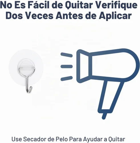 Vista 7 de 12 ganchos de plástico transparente para colgar, ganchos adhesivos