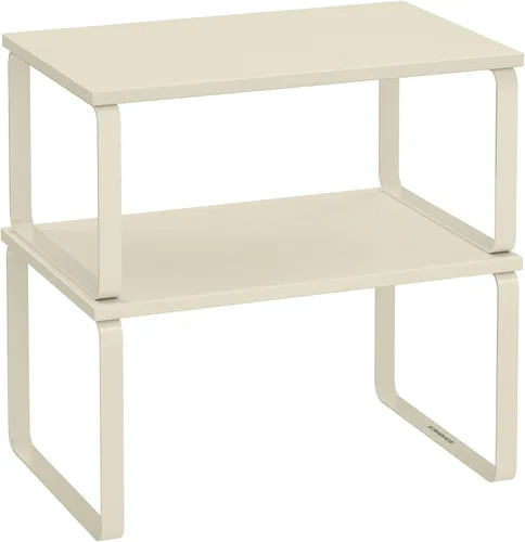 Vista 19 de SONGMICS Estante Organizador de Gabinete, Juego de 2 Estantes de Encimera de Cocina, Almacenamiento de Cocina, Estante de Especias, Apilable