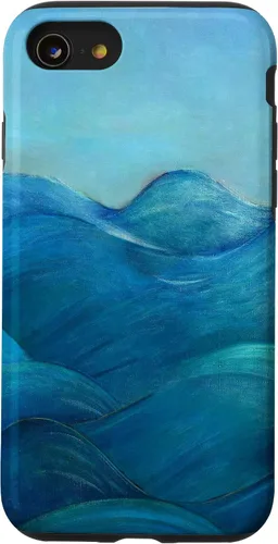 Vista 8 de Funda para iPhone 12 mini Blue Waves and Skies Relaxing Ocean Coastal design