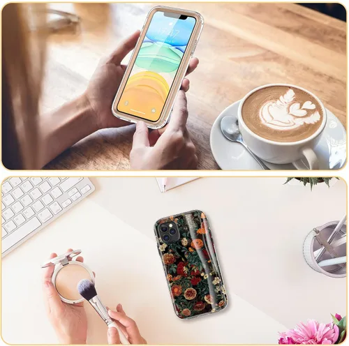 Vista 6 de ESDOT - Funda para iPhone 12 Pro Max con protector de pantalla integrado, funda de grado militar con diseño de moda para mujeres y niñas, funda