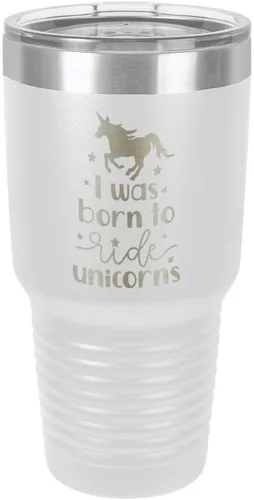 Vista 19 de I Was BORN TO RIDE UNICORNS Grabado vaso de 325 ml, grabado con láser, taza de viaje de acero con recubrimiento en polvo, libre de BPA, con camello