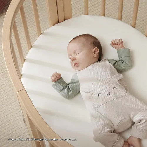 Vista 5 de Stokke Sleepi - Sábana bajera ajustable V3, color gris ventilador, compatible con Sleepi Mini Mattress V3, 100% algodón percal fino, lavable