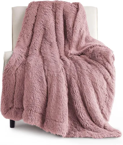 Vista 35 de Bedsure GentleSoft Manta de Tiro de Piel Sintética Esponjosa y Suave para Sofá, Forro Polar Sherpa Suave Regalos Acogedores para Mujeres, Manta