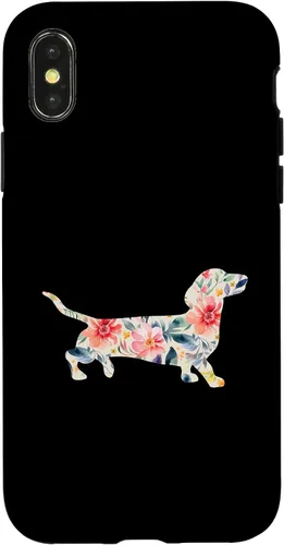 Vista 5 de Funda para perro salchicha floral para iPhone 12 mini
