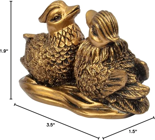 Vista 6 de Feng Shui chino mandarín Yuan Yang Love Birds Estatua de resina estatua de resina para decoración del hogar, regalo para romance y amor