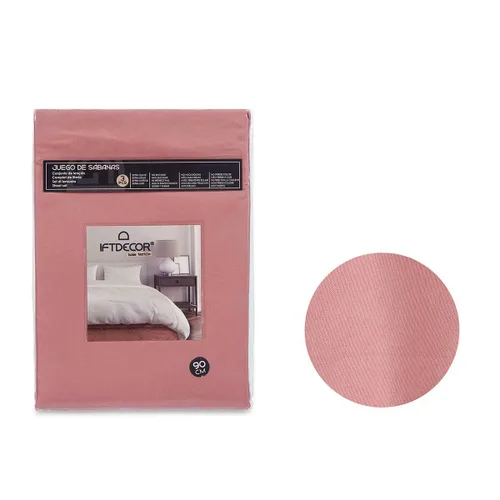 Vista 2 de Juego de Sábanas Gift Decor Rojo Rosa Cama de 90 3 Piezas