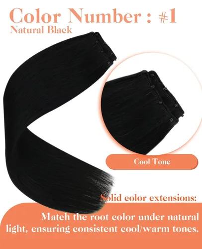 Vista 5 de Sunny Hair Trama doble negra del negro de las extensiones del pelo humano