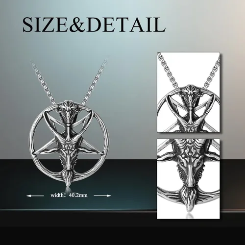 Vista 6 de Collar de estrella para hombre, acero inoxidable 316L, con colgante de estrella pagana, amuleto talismán, joyería de regalo para padre, hermano