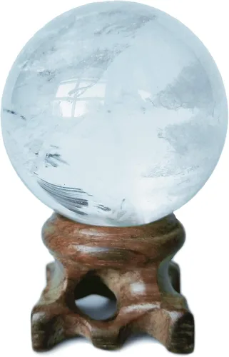 Vista 9 de Polar Jade Esfera de cristal de amatista con soporte de 1.969 in de diámetro, bolas de piedra protectora raras para decoración, curación