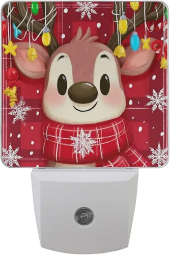 Vista 10 de Vdsrup Christmas Gingerbread Man (2) Night Light Set of 2 Plug-in LED Nightlights Auto Dusk-to-Dawn Sensor Lamp for Adults in Bedroom Bathroom Multi