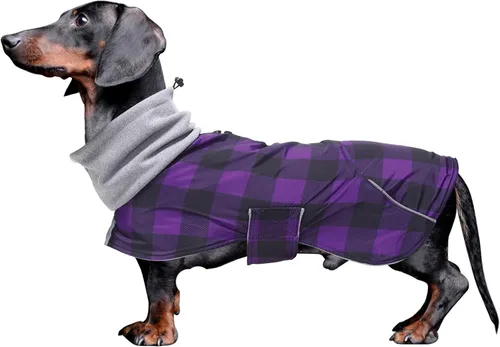 Vista 11 de Abrigos de perro salchicha impermeables, perfectos para perros salchichas, salchichas, abrigo de invierno para perro Weiner con forro polar