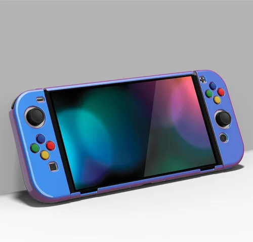 Vista 3 de PlayVital AlterGrips - Funda protectora brillante para Nintendo Switch OLED, agarre ergonómico para Joycon, carcasa delgada acoplable para Switch