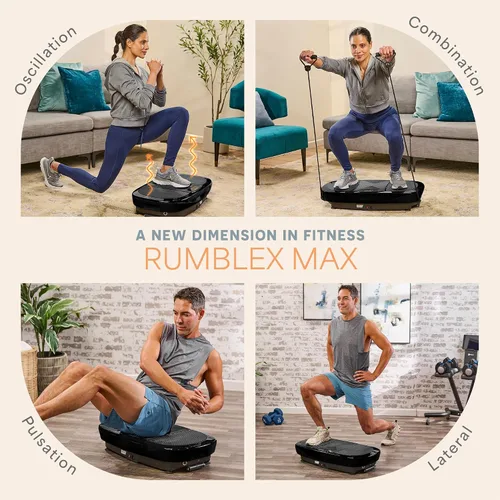 Vista 6 de Lifepro Rumblex Max 4D Vibration Plate Exercise Machine with 99 Speeds 3 Motors, 500 lb Capacity, 16 Presets, Resistance & Mini Bands — Vibration
