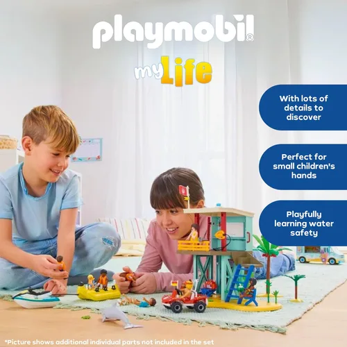 Vista 3 de Playmobil Torre de salvavidas con buggy de playa