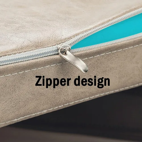 Vista 4 de Cojín de banco de cuero impermeable con cremallera, cojín de asiento largo para muebles, 2 3 plazas, tapete de asiento extraíble para silla