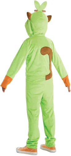 Vista 2 de Disfraz de Pokémon Grookey para niños overol oficial con capucha de Pokémon con orejas