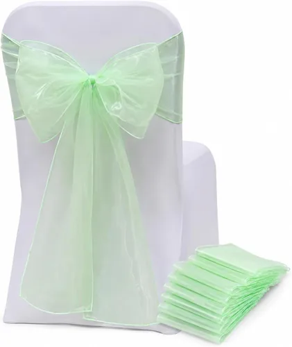 Vista 20 de Juego de 10 lazos para sillas con lazos para atar en la parte trasera, artículos decorativos para bodas, recepciones, eventos, banquetes, sillas