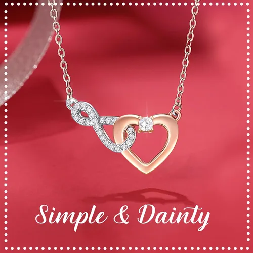 Vista 4 de Shonyin Delicado collar de corazón infinito para mamá en el día de la boda, madre de la novia, madre del novio, novia, dama de honor