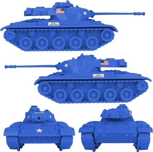 Vista 3 de Set de juegos tanque Tim Mee Toy Walker Bulldog, color azul, 13 piezas, fabricado en EE. UU
