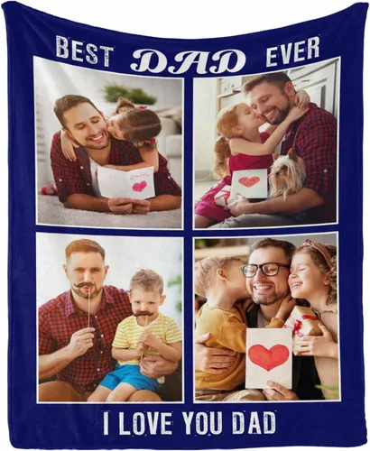 Vista 18 de InterestPrint Manta de amor personalizada con texto en inglés "To Dad, Even When I Not Close by,I Want You to Know I Love and Appreciate You We Love