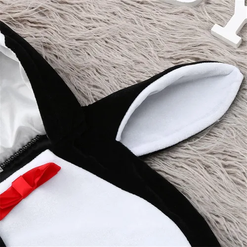 Vista 3 de Disfraces de Halloween para bebés pequeños, disfraz de animal de Navidad, disfraz con capucha, trajes de cosplay para niños Pingüino blanco