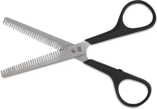 Vista 2 de Mars Professional - Tijeras de adelgazamiento de acero inoxidable, cuchillas de doble dentado, 6 pulgadas de longitud
