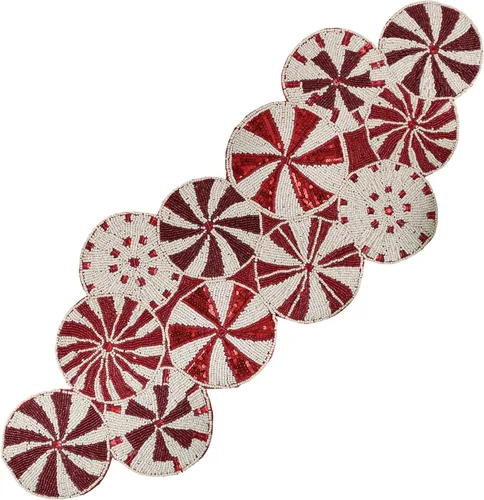 Vista 18 de Camino de mesa con cuentas de 36 pulgadas de diseño elegante infinito - Decoración de mesa para bodas, fiestas, días festivos, regalos y uso diario
