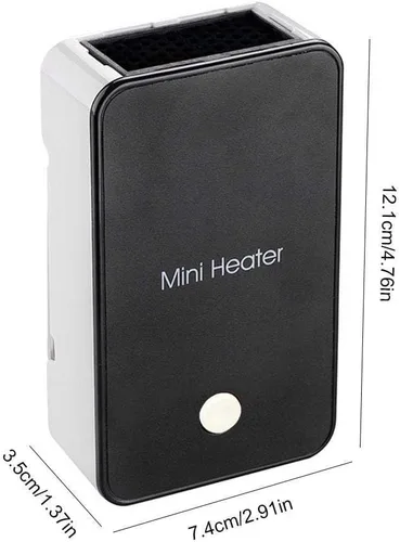 Vista 5 de YOUCIDI Calefactor Mini Portátil de Ahorro de Energía para Habitación, Oficina, Escritorio, Ventilador Eléctrico Calentador de Aire Negro