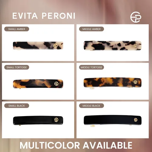 Vista 9 de EVITA PERONI Pasadores de pelo francés para mujer, pinzas antideslizantes de tamaño medio para cabello grueso y fino, clip de acetato extraíble
