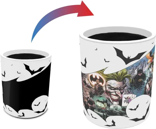Vista 2 de Morphing Mugs DC Comics – Batman – Capa – Una taza sensible al calor de 16 onzas – Imagen completa revelada cuando se añade líquido caliente