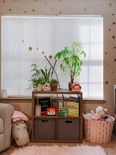Vista 3 de Mkono Guirnalda de fotos colgantes de estrellas y fase lunar para colgar en la pared, adornos artísticos para dormitorio, cabecero, sala de estar