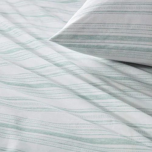 Vista 3 de Comfort Spaces Juego de sábanas 100% algodón transpirable, ligero, suave con bolsillo elástico de 14" que se ajusta a colchones de hasta 16", ropa