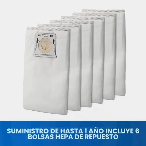 Vista 2 de Vacmaster 521355 Paquete de 6 bolsas HEPA para aspiradora vertical embolsada UB0302E