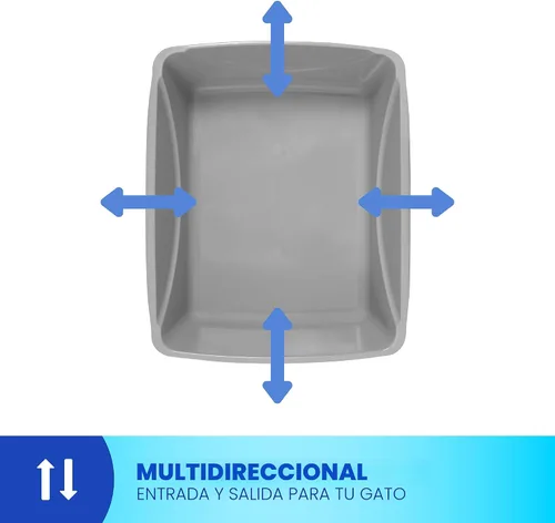 Vista 6 de Petmate Bandeja de arena, azul/gris, pequeña, fabricada en Estados Unidos