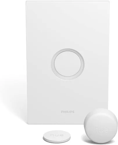 Vista 5 de Philips Hue Kit de inicio con botón inteligente Base Lumen de ambiente blanco (60W), 16 millones de colores, funciona con Amazon Alexa, Asistente
