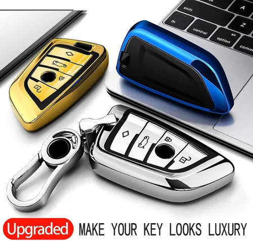 Vista 5 de Intermerge Funda para llavero BMW X1 X3 X5 X6 Series 1 2 5 7 - Funda de TPU azul