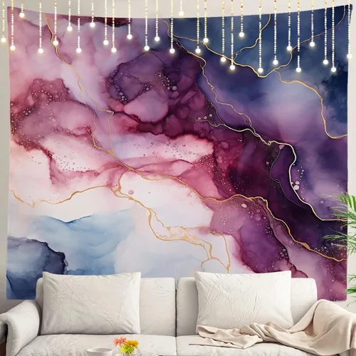 Vista 81 de Shrahala Modern Abstract Artwork Wall Tapestry, Orange Black Beige Wall Hanging Large Tapestry Decoration Polyester Fiber White Hem Around for Dorm