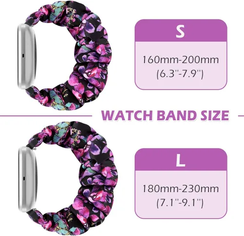 Vista 3 de ShuYo Paquete de 10 correas de reloj compatibles con Fitbit SenseVersa 3 coleteros de nailon suave y elástico, correa elástica de repuesto
