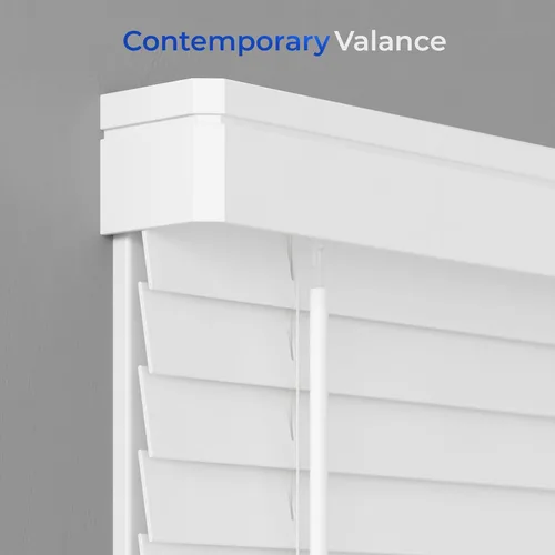 Vista 2 de Lumino - 2" Cordless Smooth Slat Faux Wood Window Blinds for Home - 29.5" W x 60" L - White, Faux Wood Blinds for Indoor Windows, Room Darkening