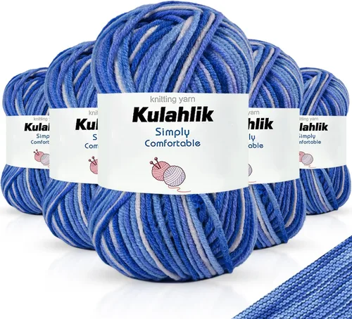 Vista 61 de 50g (1x50g) Hilo Acrílico para Crochet y Tejido, Hilo Degradado Colorido, 1 Rollo de Madejas, Hilo Acrílico Multicolor, Perfecto para Proyectos